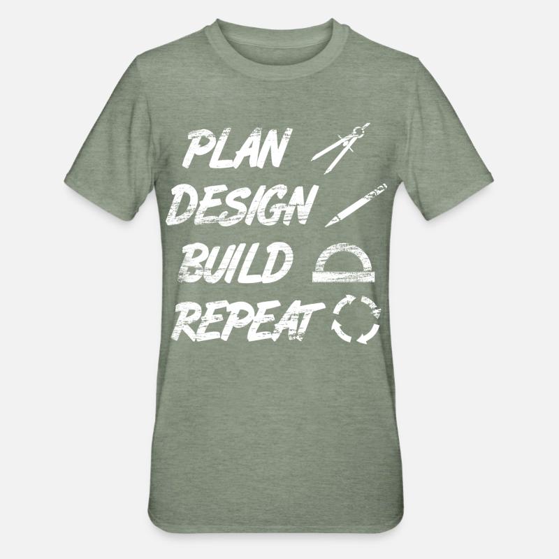 Routine de l’architecte - T-shirt polycoton Unisexe - vert kaki chiné