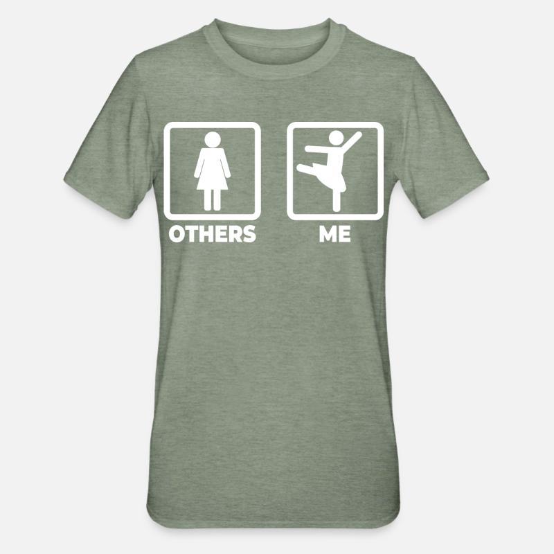 Ballet Dancer Stick Figure - Unisex Polycotton T-Shirt - heather military green
