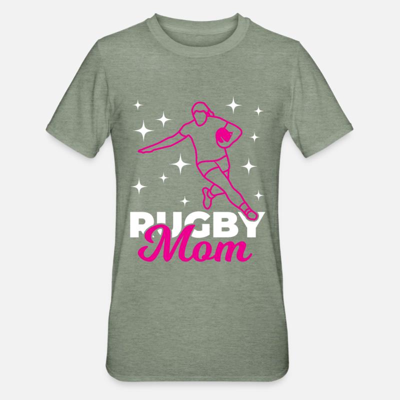 Mamma di rugby - Maglietta unisex, mix cotone e poliestere - verde militare melange