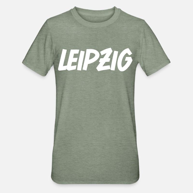 Leipzig - Unisex Polycotton T-Shirt - Militärgrün meliert