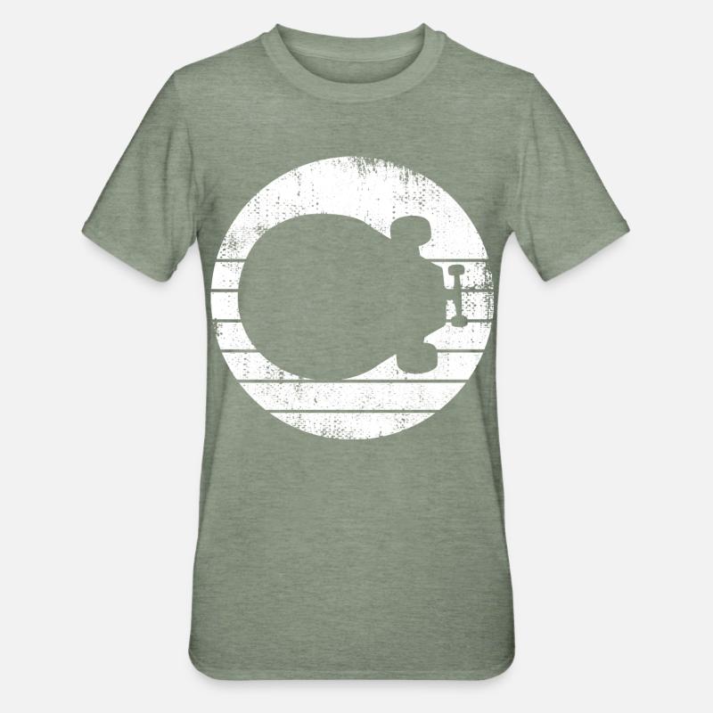 Dessin de planche à roulettes - T-shirt polycoton Unisexe - vert kaki chiné