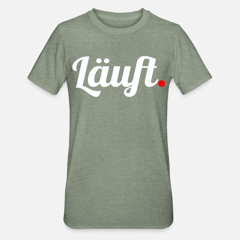Läuft. - Unisex Polycotton T-Shirt - Militärgrün meliert