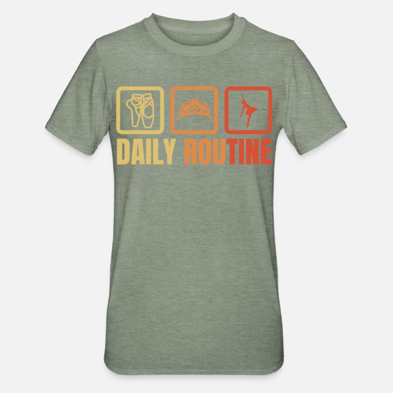 Routine quotidienne de ballet - T-shirt polycoton Unisexe - vert kaki chiné