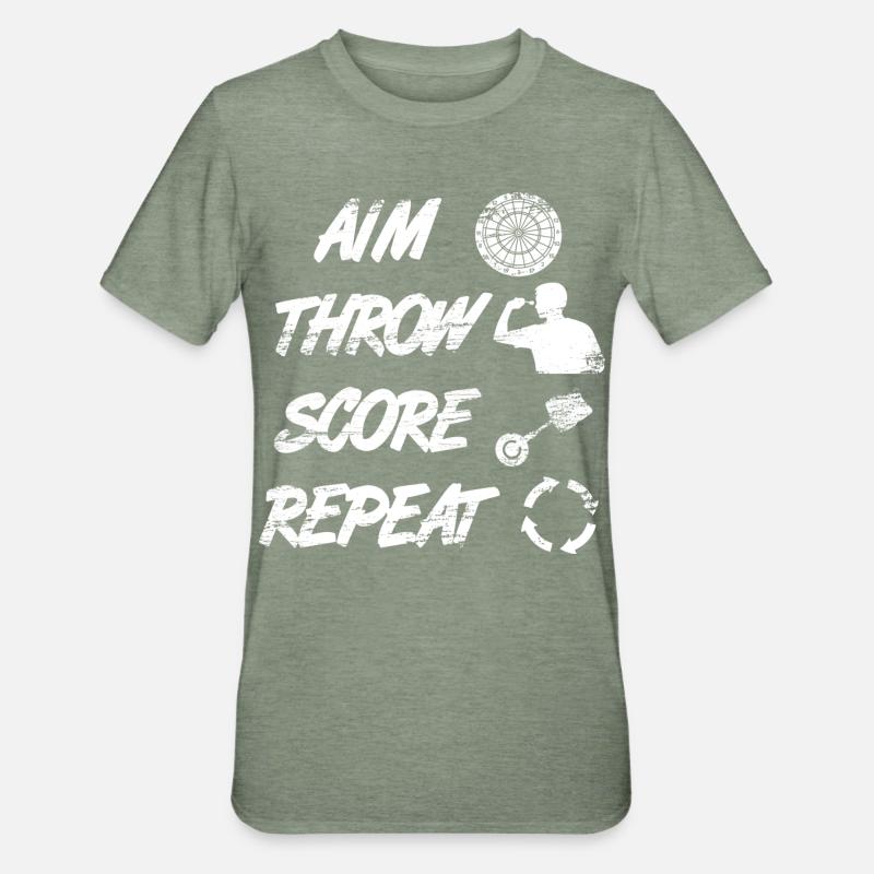 viser, lancer, pointer, répéter - T-shirt polycoton Unisexe - vert kaki chiné