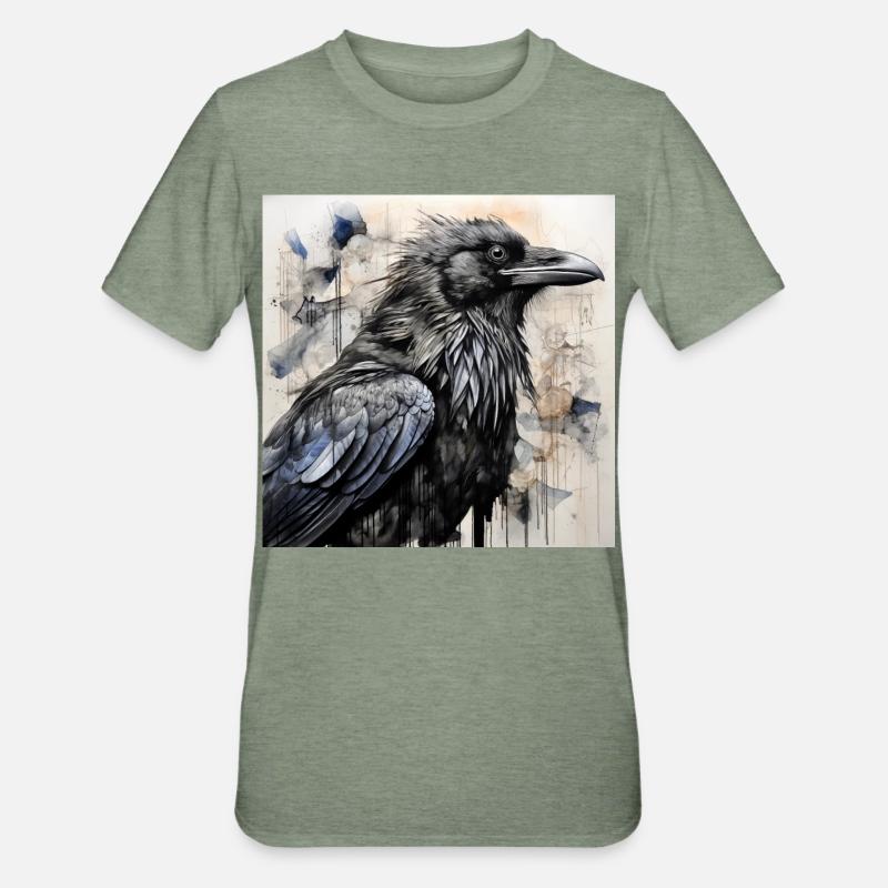 Der schwarze Rabe - Unisex Polycotton T-Shirt - Militärgrün meliert