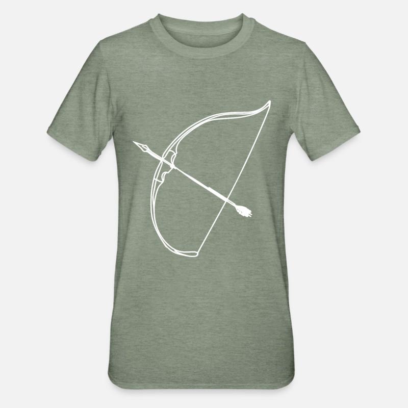 Pfeil und Bogen - Unisex Polycotton T-Shirt - Militärgrün meliert