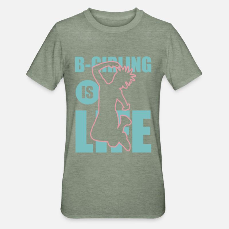 Fille de breakdance - T-shirt polycoton Unisexe - vert kaki chiné