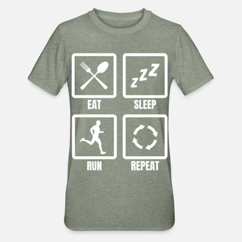 Routine du coureur - T-shirt polycoton Unisexe - vert kaki chiné
