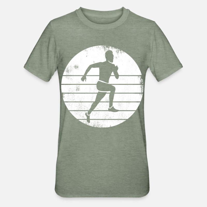 Läufer - Unisex Polycotton T-Shirt - Militärgrün meliert
