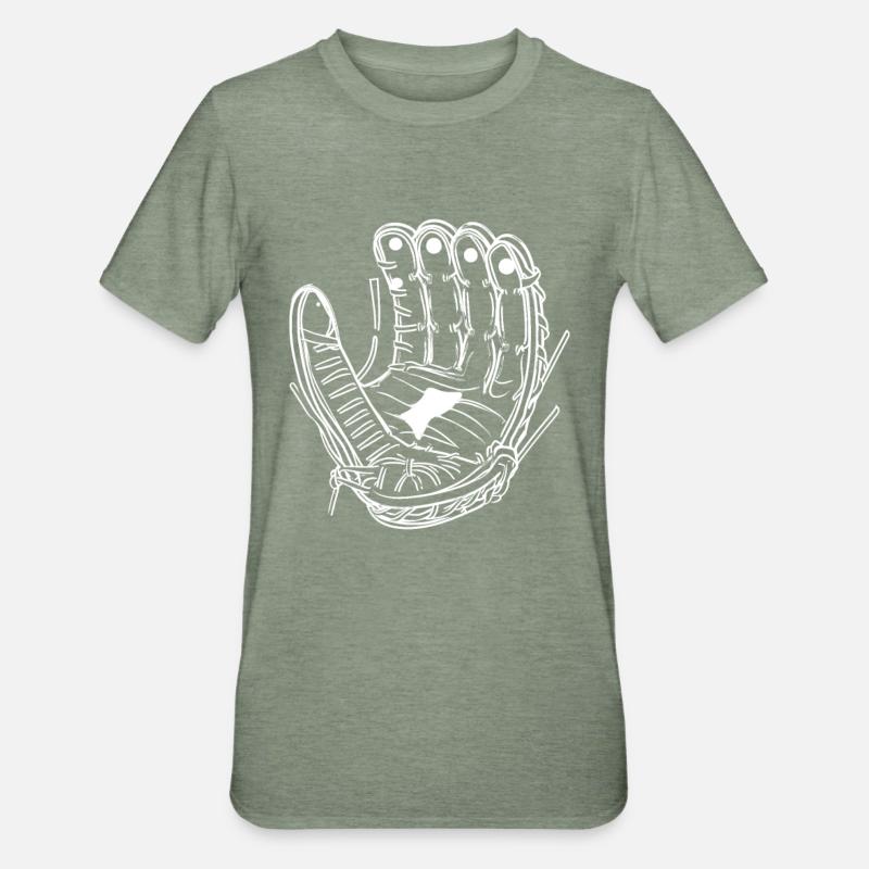 Baseball Handschuh - Unisex Polycotton T-Shirt - Militärgrün meliert