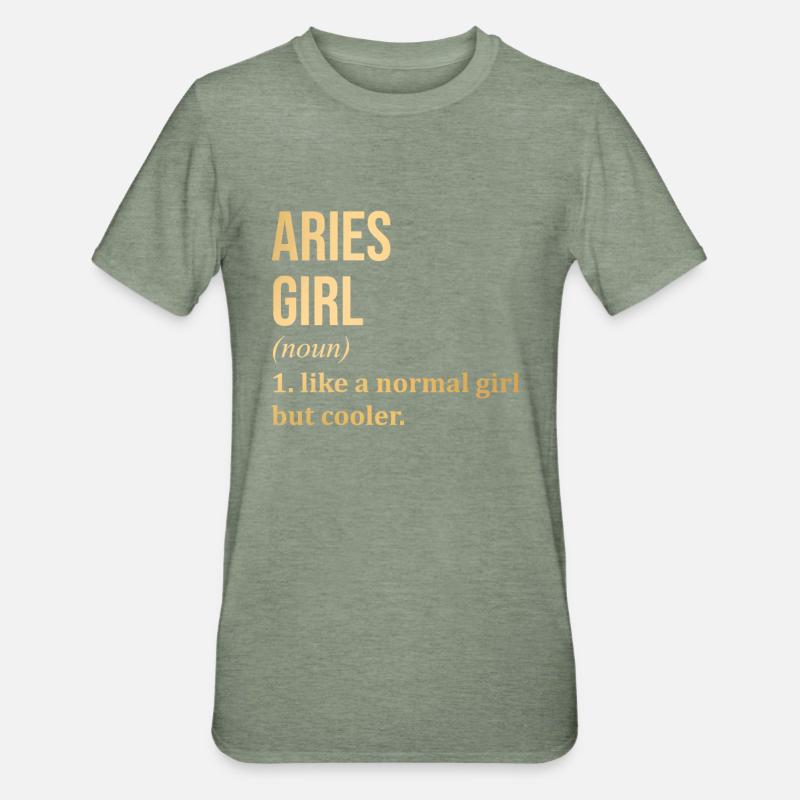 Widder - Unisex Polycotton T-Shirt - Militärgrün meliert