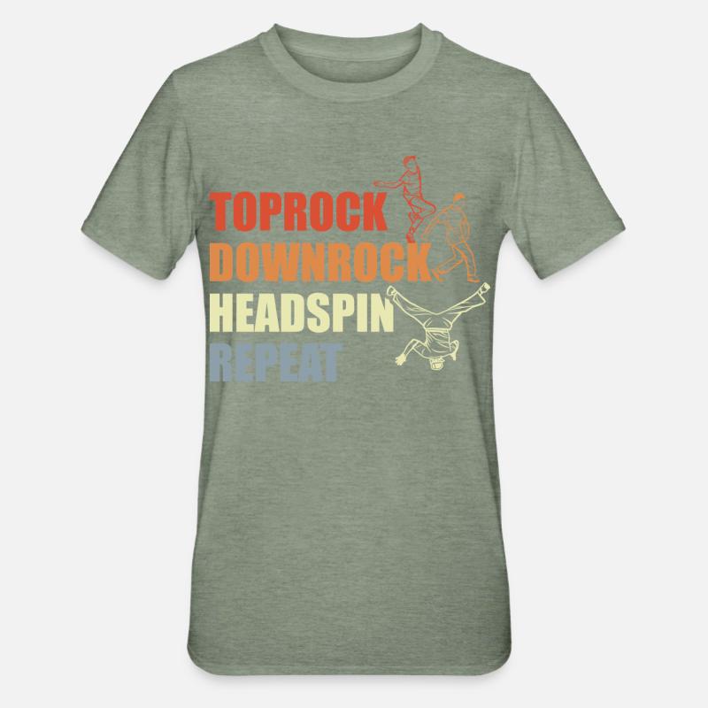 Breakdance Routine - T-shirt polycoton Unisexe - vert kaki chiné