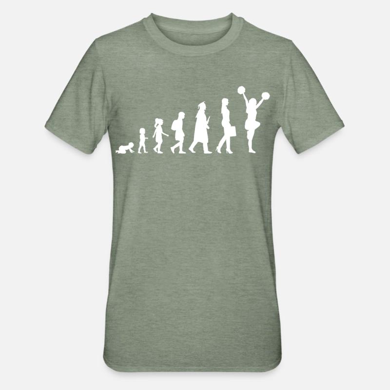 Evolution Of A Cheerleader - Unisex Polycotton T-Shirt - Militärgrün meliert