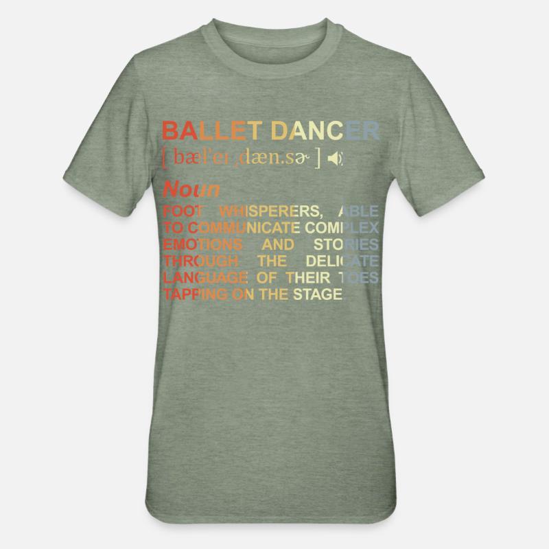 Danseuse de ballet Explication des termes - T-shirt polycoton Unisexe - vert kaki chiné