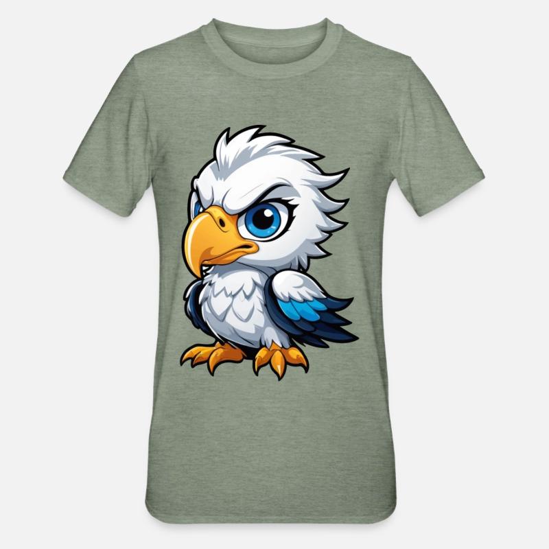 Cheeky Eagle Chick - Unisex Polycotton T-Shirt - heather military green