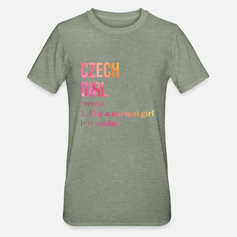 Tchèque - T-shirt polycoton Unisexe - vert kaki chiné