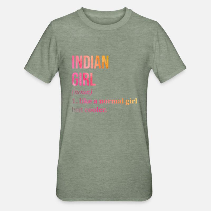 Inde - T-shirt polycoton Unisexe - vert kaki chiné