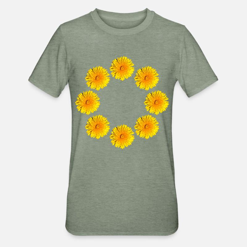 DANDELIONS III - T-shirt polycoton Unisexe - vert kaki chiné