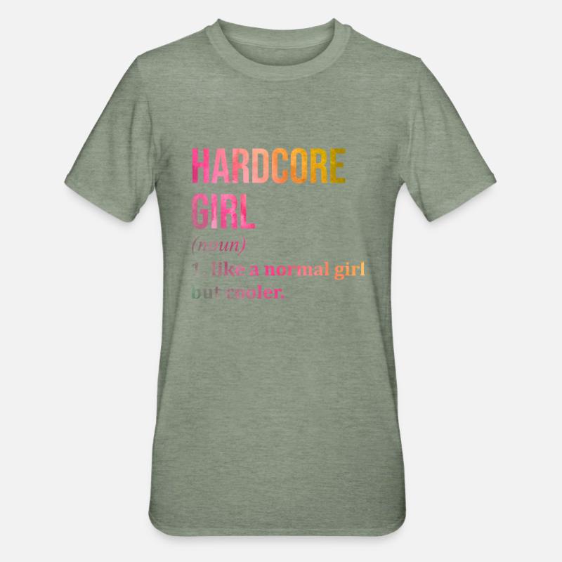 Hardcore - Unisex Polycotton T-Shirt - Militärgrün meliert