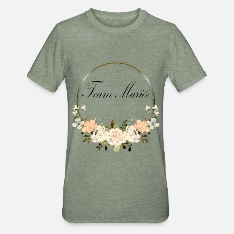 Team Mariée - T-shirt polycoton Unisexe - vert kaki chiné