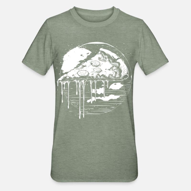 Graphique de pizza - T-shirt polycoton Unisexe - vert kaki chiné