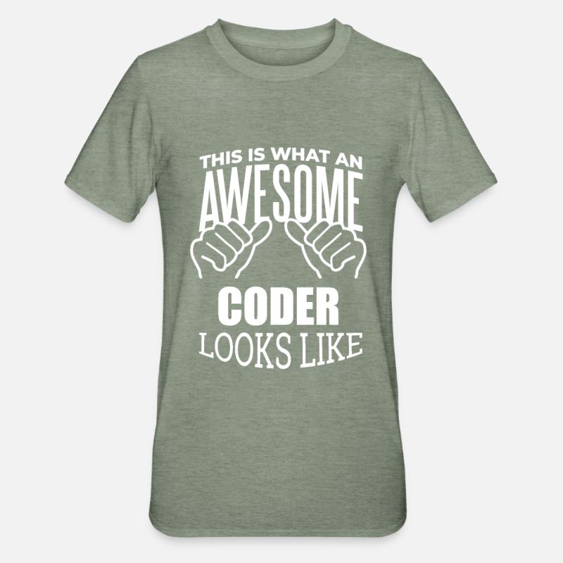 codeur - T-shirt polycoton Unisexe - vert kaki chiné