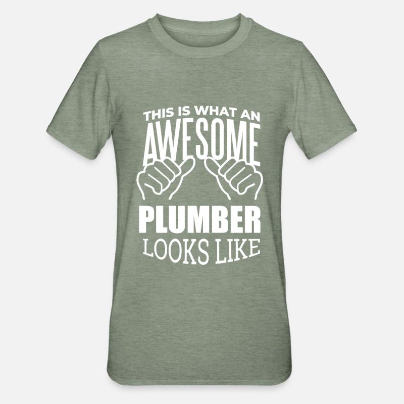 Klempner - Unisex Polycotton T-Shirt - Militärgrün meliert