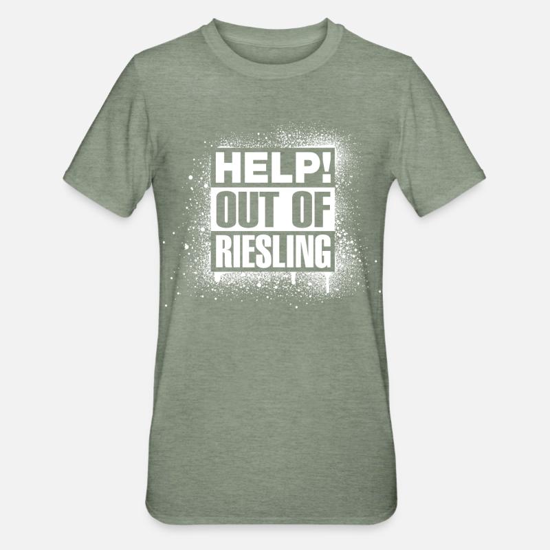 AIDE! Hors Riesling - T-shirt polycoton Unisexe - vert kaki chiné
