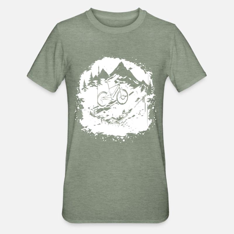 Graphismes de VTT - T-shirt polycoton Unisexe - vert kaki chiné