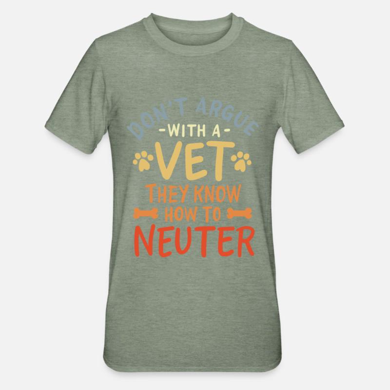 Diskutier nich mit nem Tierarzt - Unisex Polycotton T-Shirt - Militärgrün meliert
