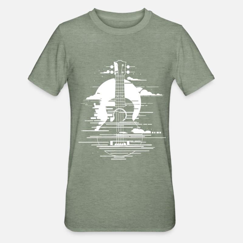Graphiques pour ukulélé - T-shirt polycoton Unisexe - vert kaki chiné