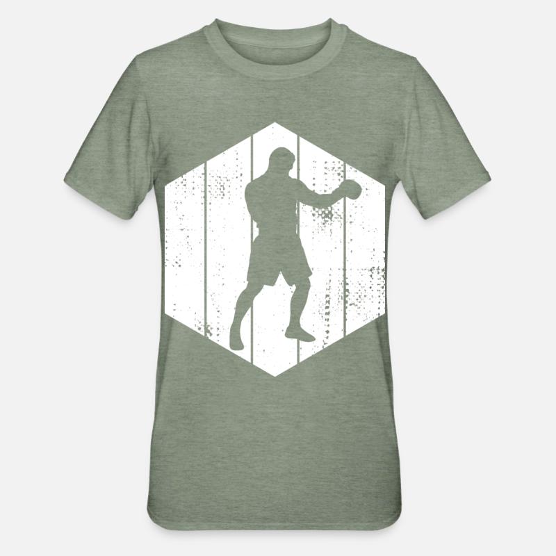 Boxer Skizze - Unisex Polycotton T-Shirt - Militärgrün meliert