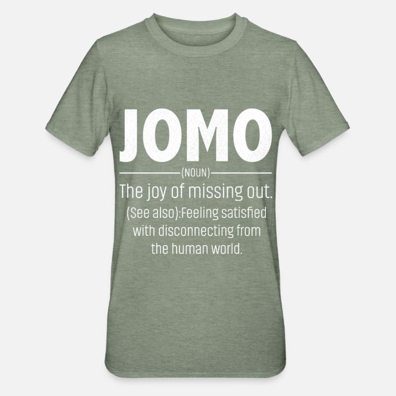 Jomo Defination Funny - Unisex Polycotton T-Shirt - heather military green