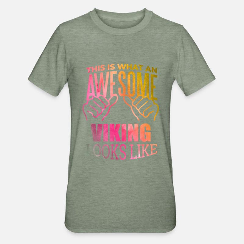 Wikinger - Unisex Polycotton T-Shirt - Militärgrün meliert