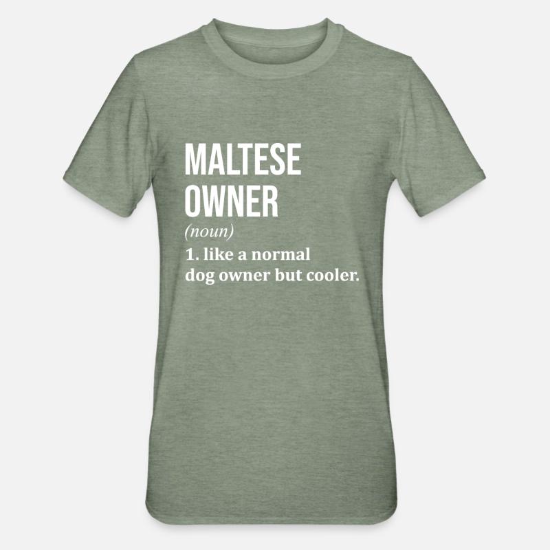 Maltesisch - Unisex Polycotton T-Shirt - Militärgrün meliert