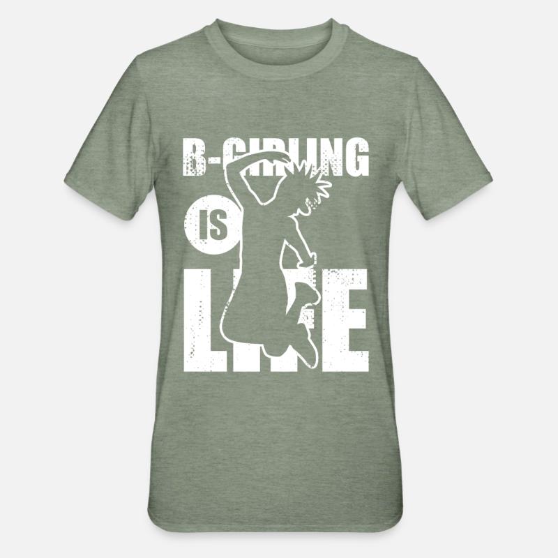 B Girling - T-shirt polycoton Unisexe - vert kaki chiné