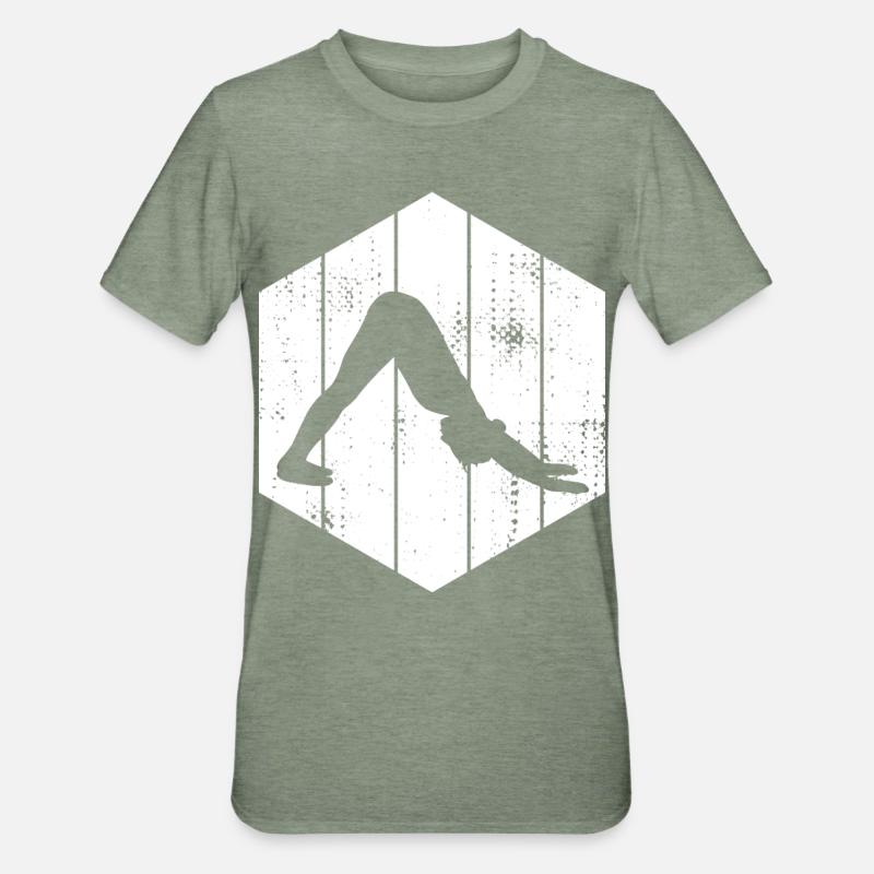 Croquis de Yogini - T-shirt polycoton Unisexe - vert kaki chiné