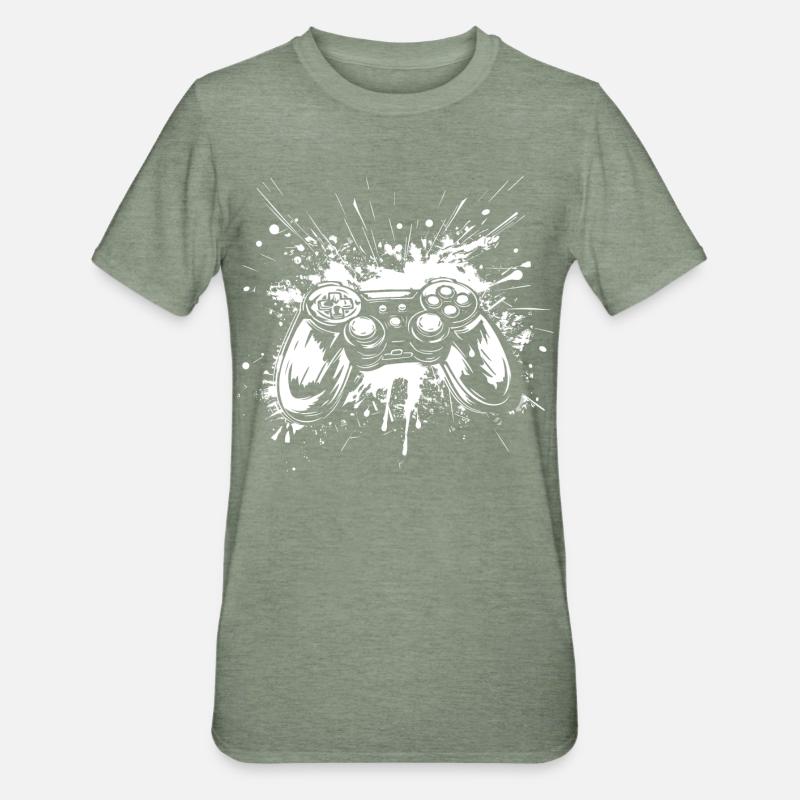 Manettes de jeu - T-shirt polycoton Unisexe - vert kaki chiné