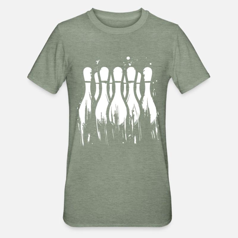 Graphiques de bowling - T-shirt polycoton Unisexe - vert kaki chiné