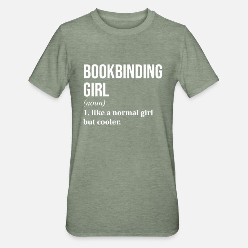 Buchbindung - Unisex Polycotton T-Shirt - Militärgrün meliert