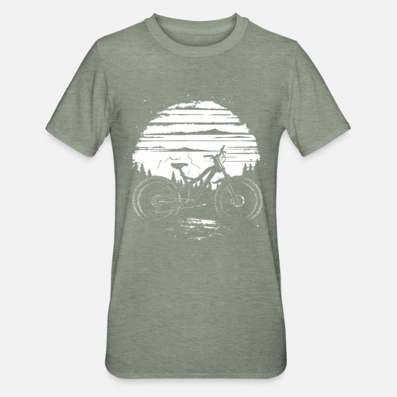 Mountainbiker - Unisex Polycotton T-Shirt - Militärgrün meliert