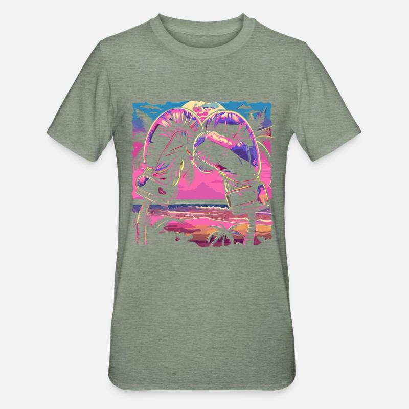 Boxhandschuhe Retrowave - Unisex Polycotton T-Shirt - Militärgrün meliert