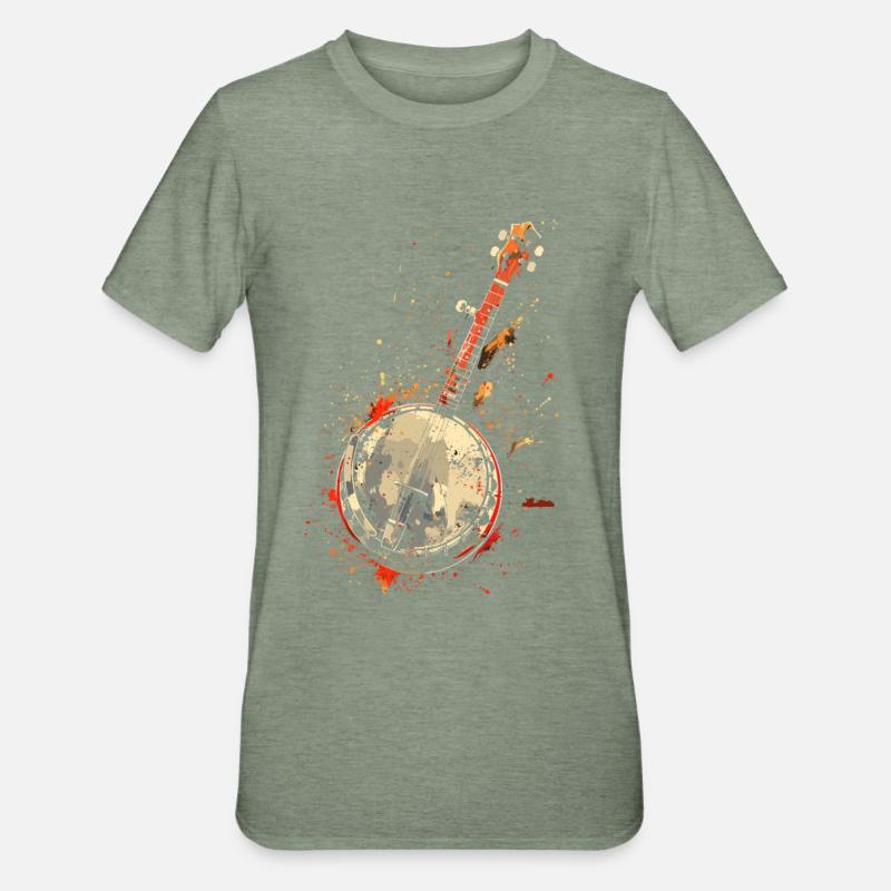 Banjo Éclaboussures de Couleur - T-shirt polycoton Unisexe - vert kaki chiné