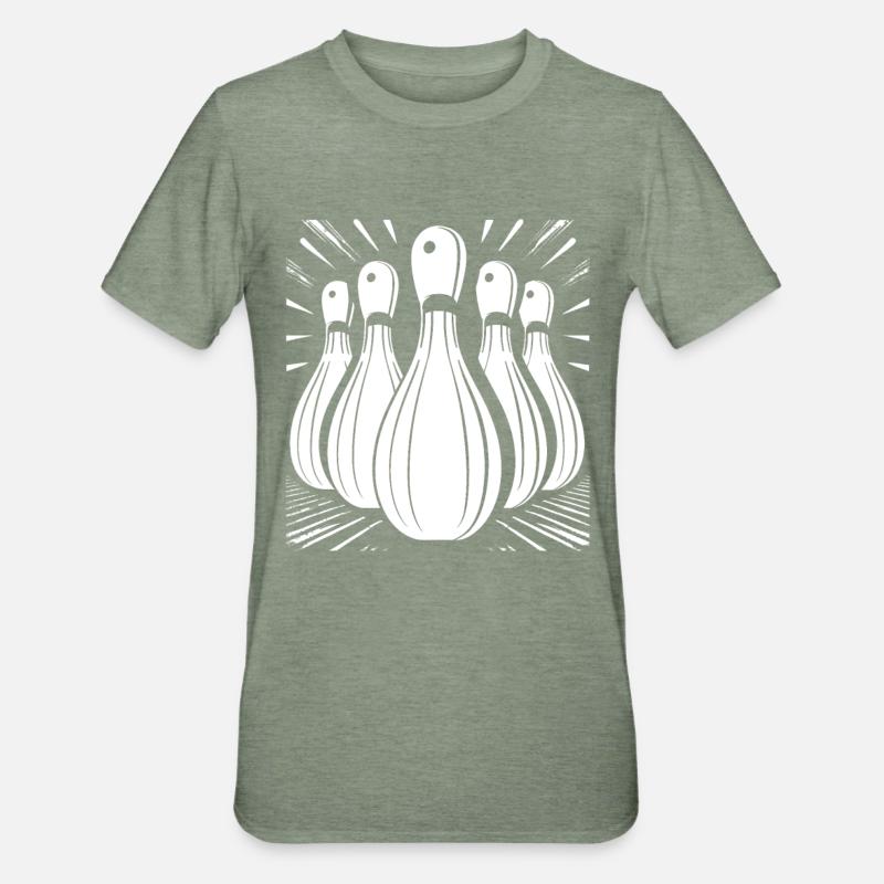 Graphiques de bowling - T-shirt polycoton Unisexe - vert kaki chiné