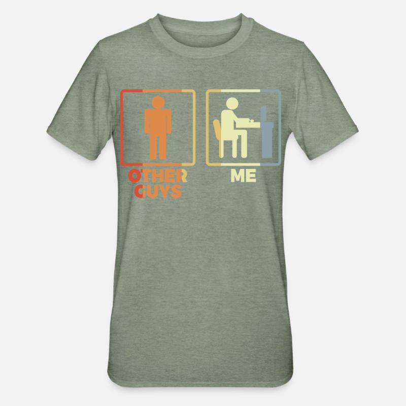 Programmer stick figure - Unisex Polycotton T-Shirt - heather military green