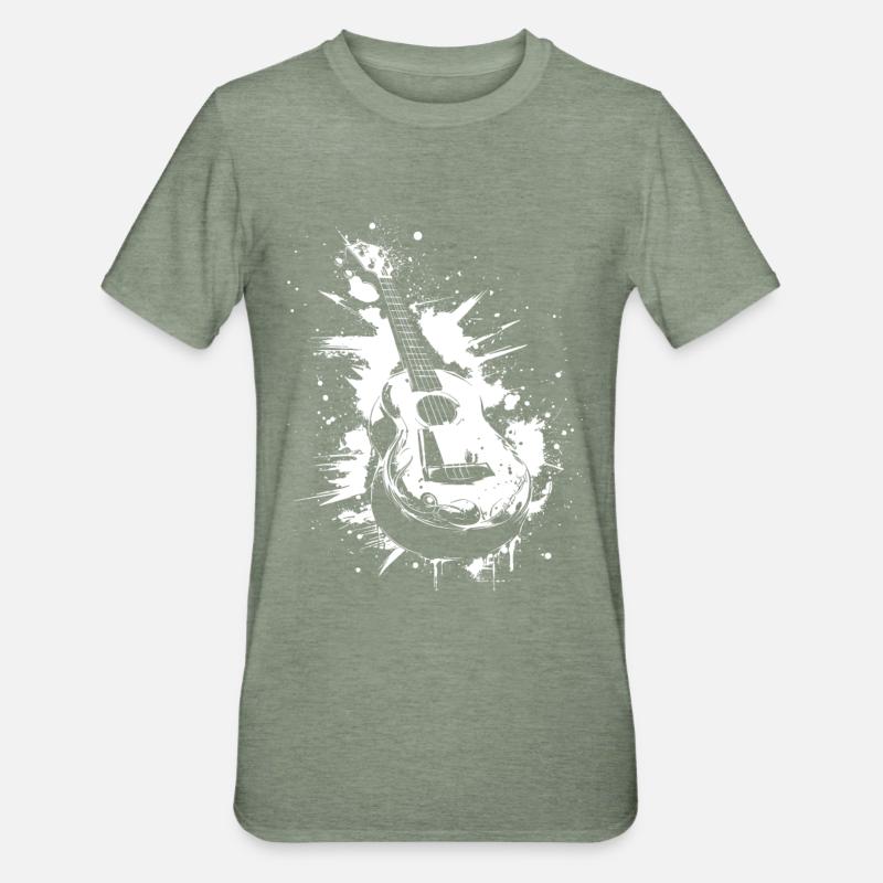 Ukulele Graffiti - Unisex Polycotton T-Shirt - heather military green