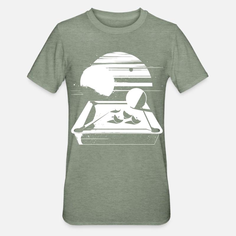Graphismes de billard - T-shirt polycoton Unisexe - vert kaki chiné