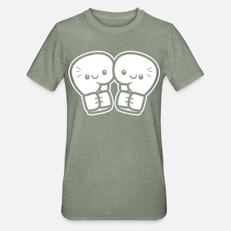 Gants de boxe drôles - T-shirt polycoton Unisexe - vert kaki chiné
