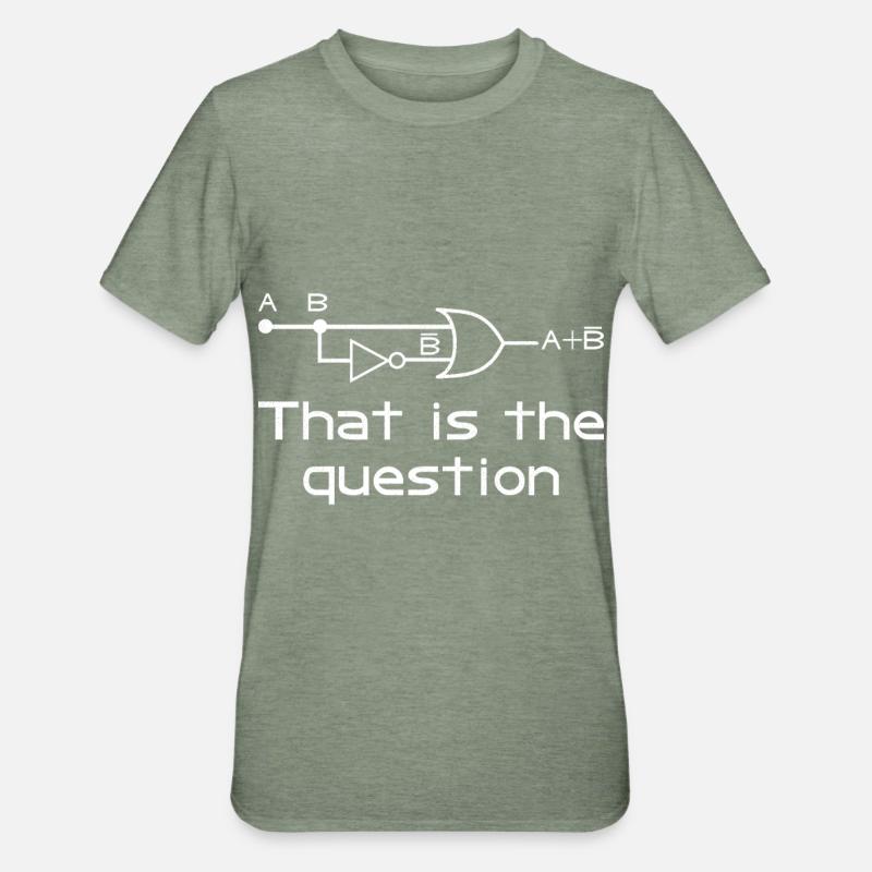 Telle est la question - T-shirt polycoton Unisexe - vert kaki chiné