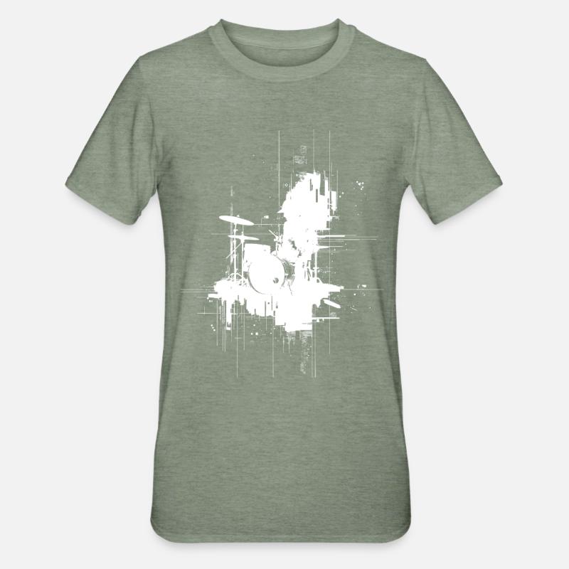 Percussion - T-shirt polycoton Unisexe - vert kaki chiné